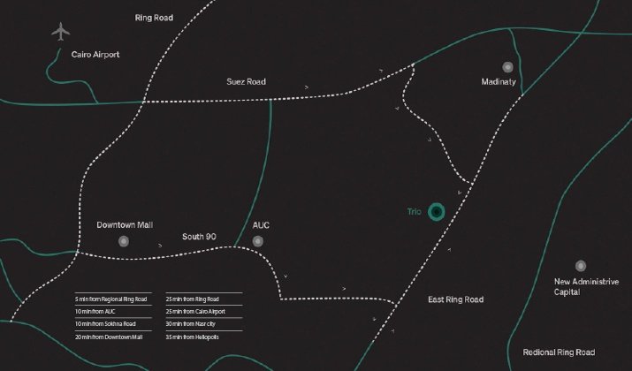 كمبوند تريو جاردنز التجمع الخامس