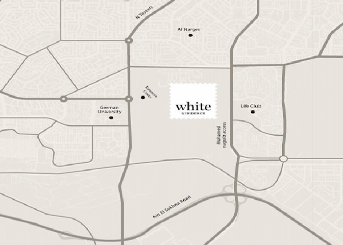 موقع كمبوند وايت ريزيدنس التجمع الخامس