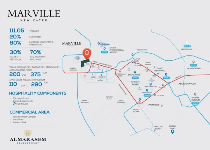 كمبوند مارفيل نيو زايد المراسم | compound Mar Ville New Zayed بمقدم 5%