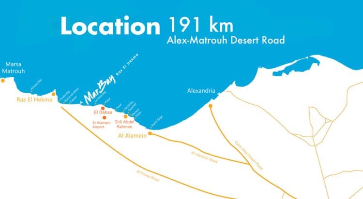 قرية مار باي راس الحكمة Mar Bay Ras El Hekma مساحات واسعار