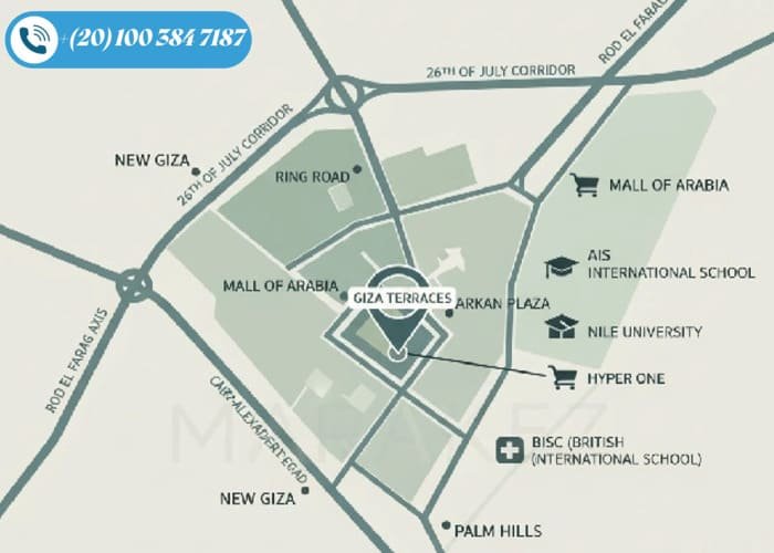 كمبوند جيزة تيراسيز 6 أكتوبر Giza Terraces 6 October بمقدم 10%